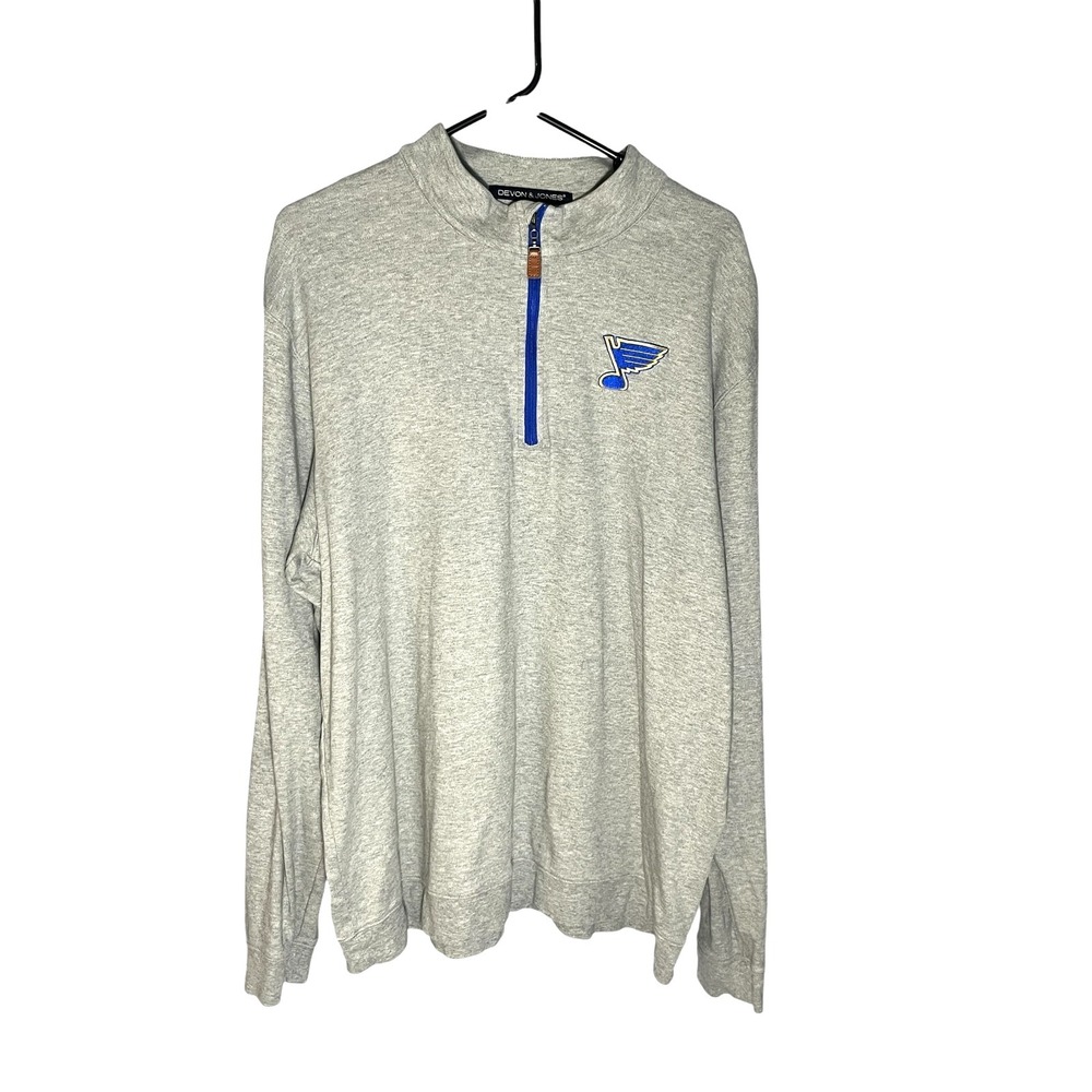 Devon & Jones Womens NHL St. Louis Blues Hockey 1/4 Zip XL Sweatshirt Frito‎ Lay